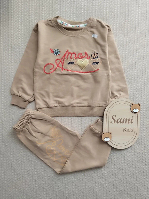 بلوز و شلوار دخترانه گلدوزی Amor